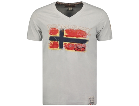 T-Shirt de Homem GEO NORWAY Algodão Cinzento (3XL)