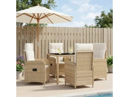 Vidaxl Conjunto De Jantar Para Exterior 5 Unid. Bege E Branco Creme