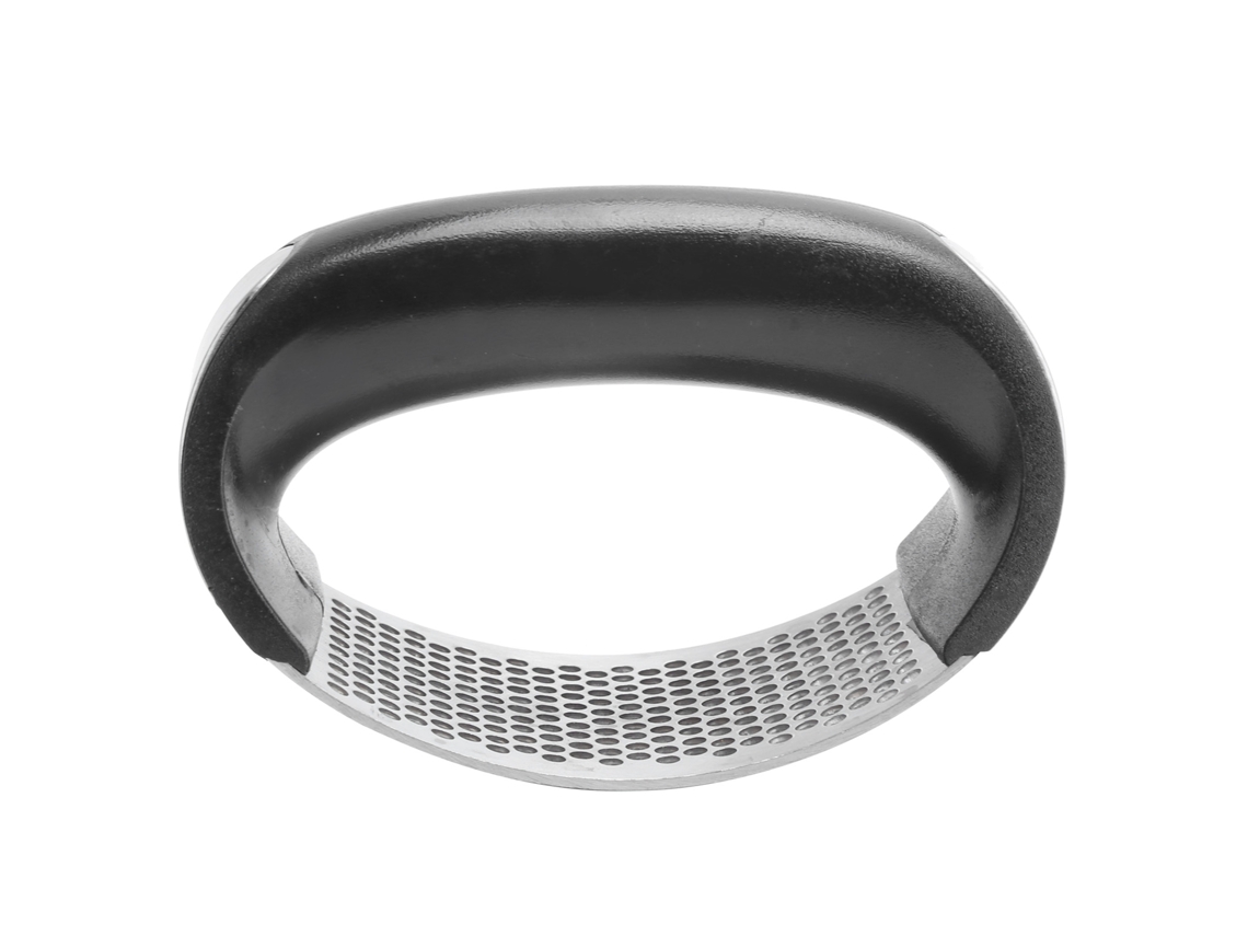 Prensa de alho manual de aço inox com plástico preto | S/MARCA