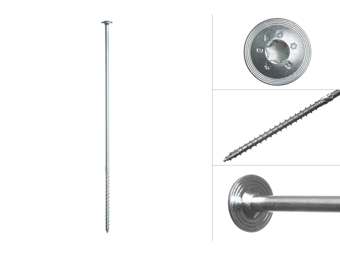 Parafuso Anilha Galvanizado 8.0 X 340 Mm Torx Caixa 50 Peças WOVAR