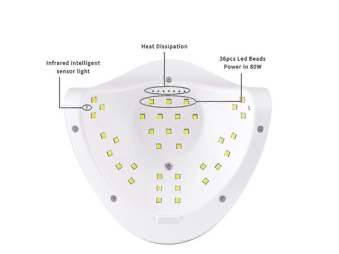 Lâmpada Led Uv Para Unhas, Luz Para Esmaltes, Secador Uv De 80 W Ly Ebike
