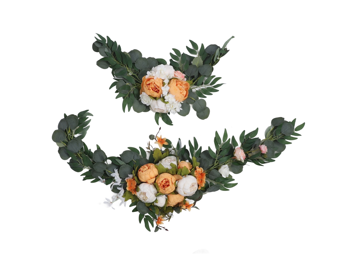 Peças De Flores Artificiais Para Arco De Casamento Resistentes À Cor Exquisitas Românticas Decoração Floral Arco De Casamento Laranja