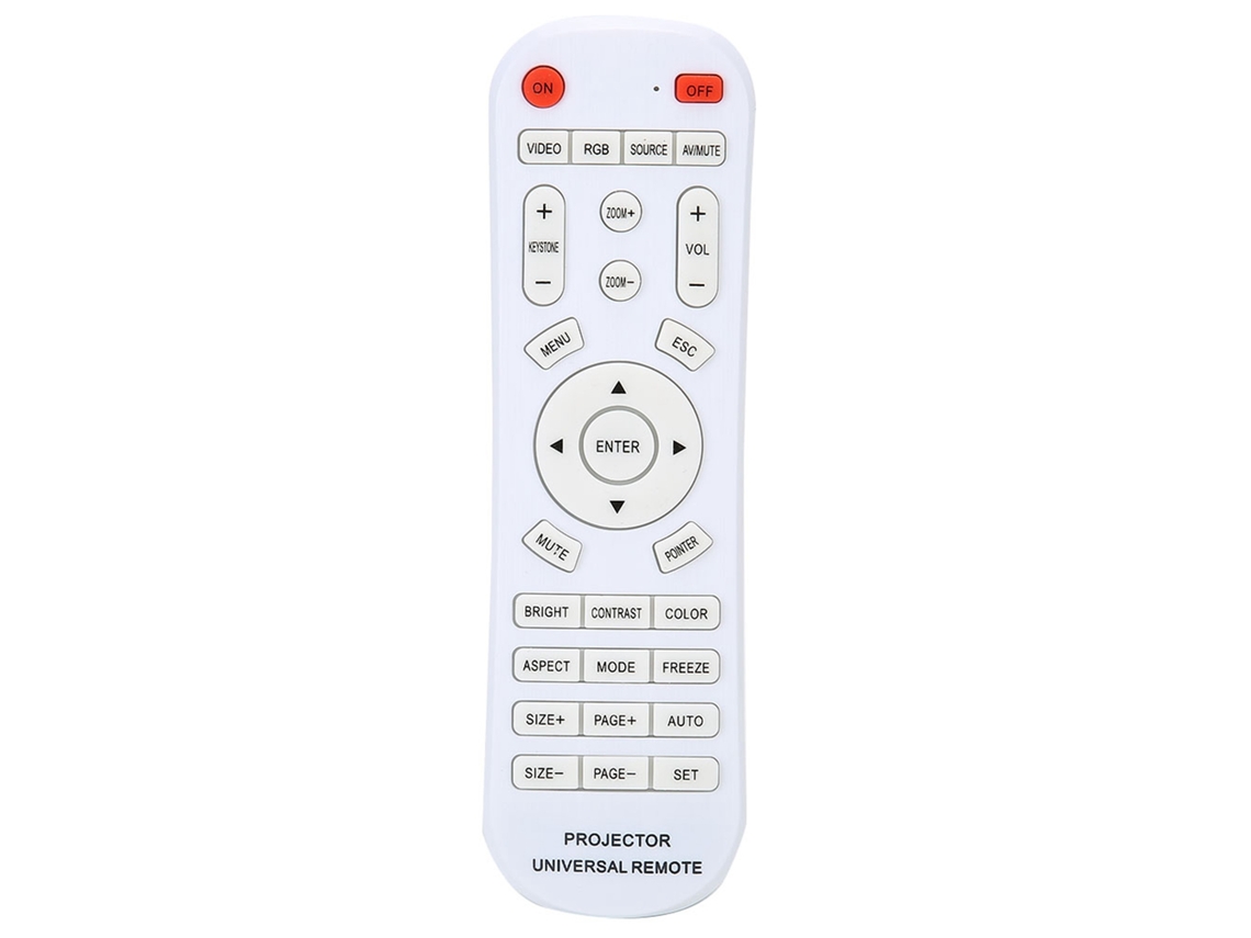 Mando a distancia de repuesto para proyector, blanco, ABS, alcance 10 m, con pilas AAA | S/MARCA