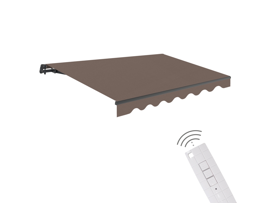 Toldo Motorizado Exterior 3x2,5 Taupe Controlo Remoto Lona Com Proteção Solar Wasabi