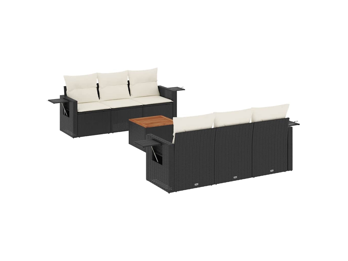 Garden Sofa Set, Garden Sofa Sets Vidaxl Preto Rattan / Vime (n/a)