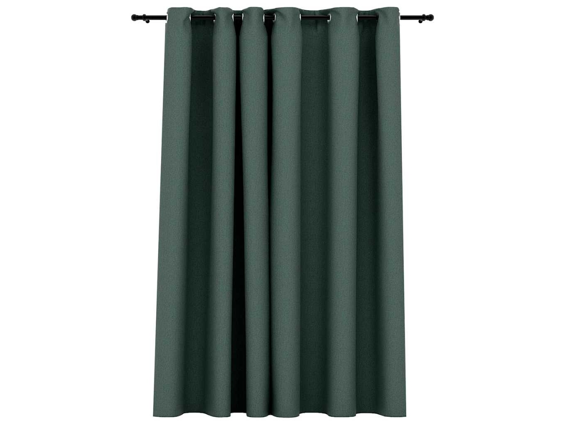 Conjunto 1 Cortina Vidaxl Verde Tecido (290 Cm)
