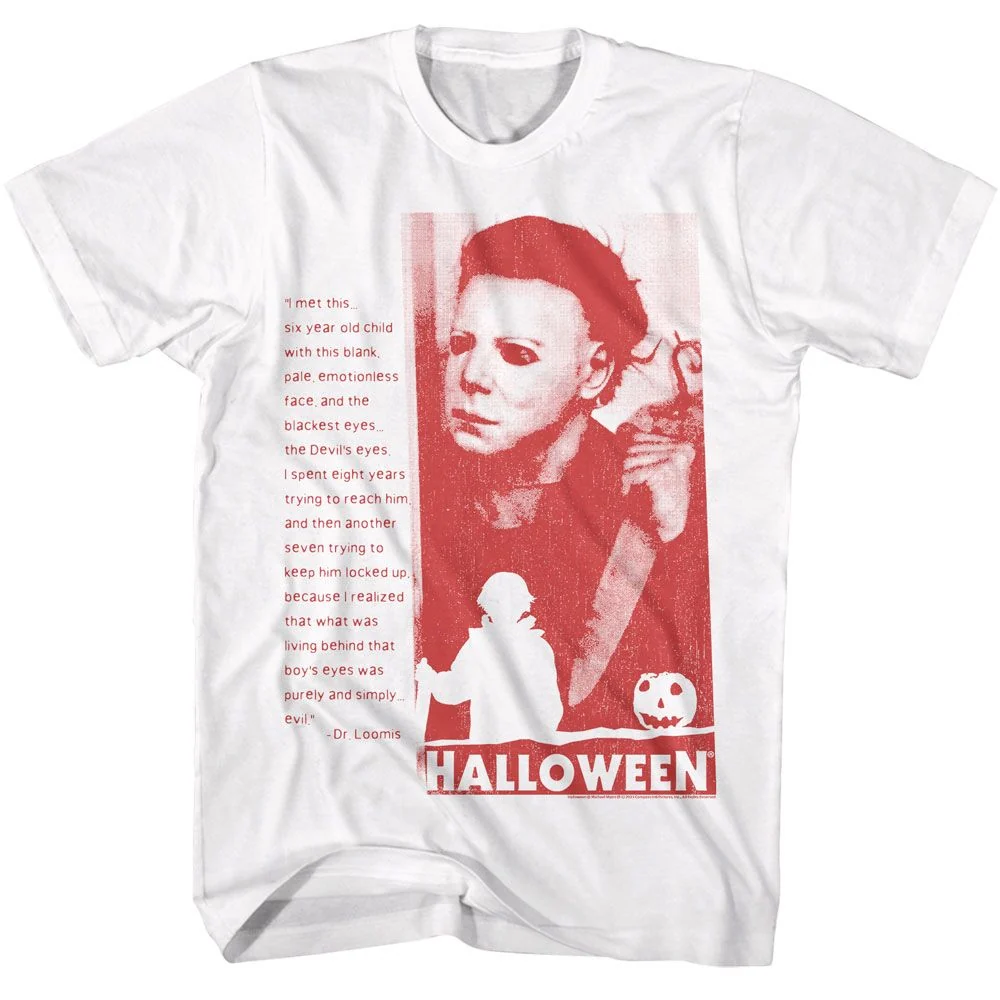 Rockinstone Halloween Movie Devils Eyes White Adult T-shirt Size:xxl