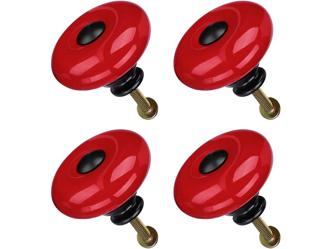 Conjunto De 4 Puxadores Cerâmica Para Móveis, Gavetas, Armários, Guarda Roupas, Cômodas E Caixas Organizadoras 32mm De