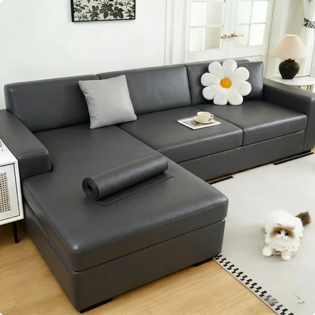 (cinzento-escuro, 30x300cm) Adesivo De Reparação Em Pele Pu, Impermeável E Resistente Ao Desgaste, Recortável, Para Restauro Diy