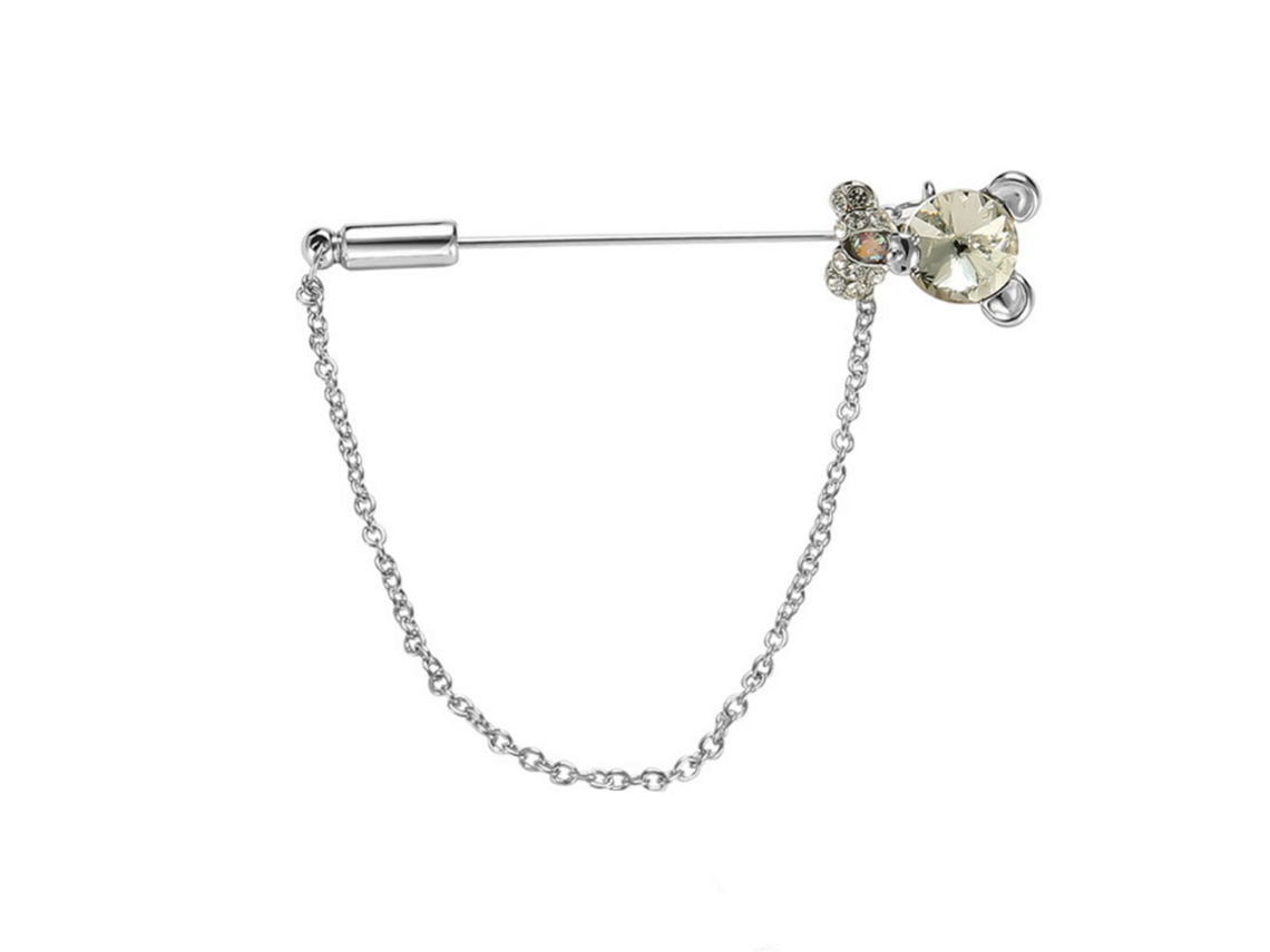 Broche Para Mulher Urso Zircão Acessório De Decoração