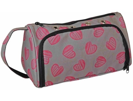Bolsa KLEIBER para Fios e Acessórios de Tricô Corações Cinza/Rosa