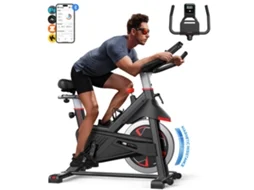 Bicicleta Estática MERACH, 16 Níveis Resistência Magnética, Volante 6kg, Bluetooth APP, LCD, Assento/Guiador Ajustáveis, 136kg, Silenciosa