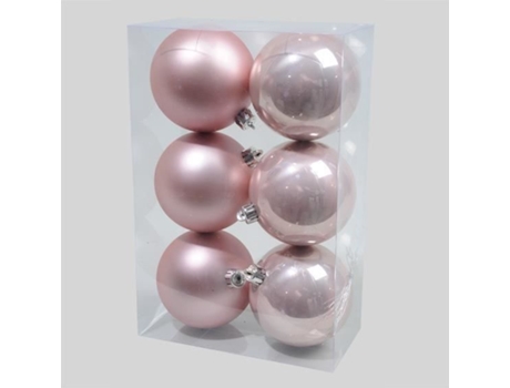 Conjunto de Bolas de Natal EMINZA Mm Alpine Powder Rosa - 6un (8 cm)