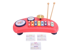 Ats brinquedo de Piano de Batsería Manual Portátil para Bebês Brinquedo Educatsivo Musical de Aprendizagem Precoce para Crianças Vermelho
