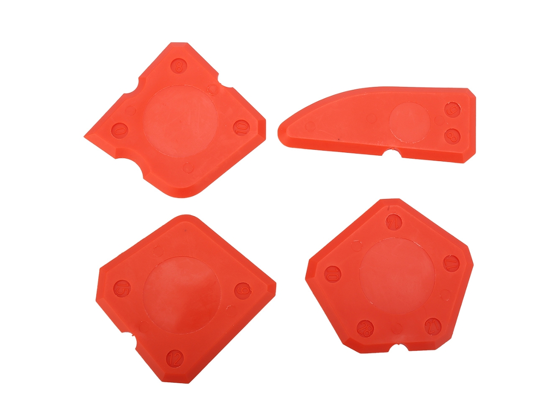 Kit De 4 Peças De Ferramentas De Calafeteamento: Rasquete De Silicone, Cimento De Vidro Para Selante, Rejunte, Acabamento, Selagem Vermelha
