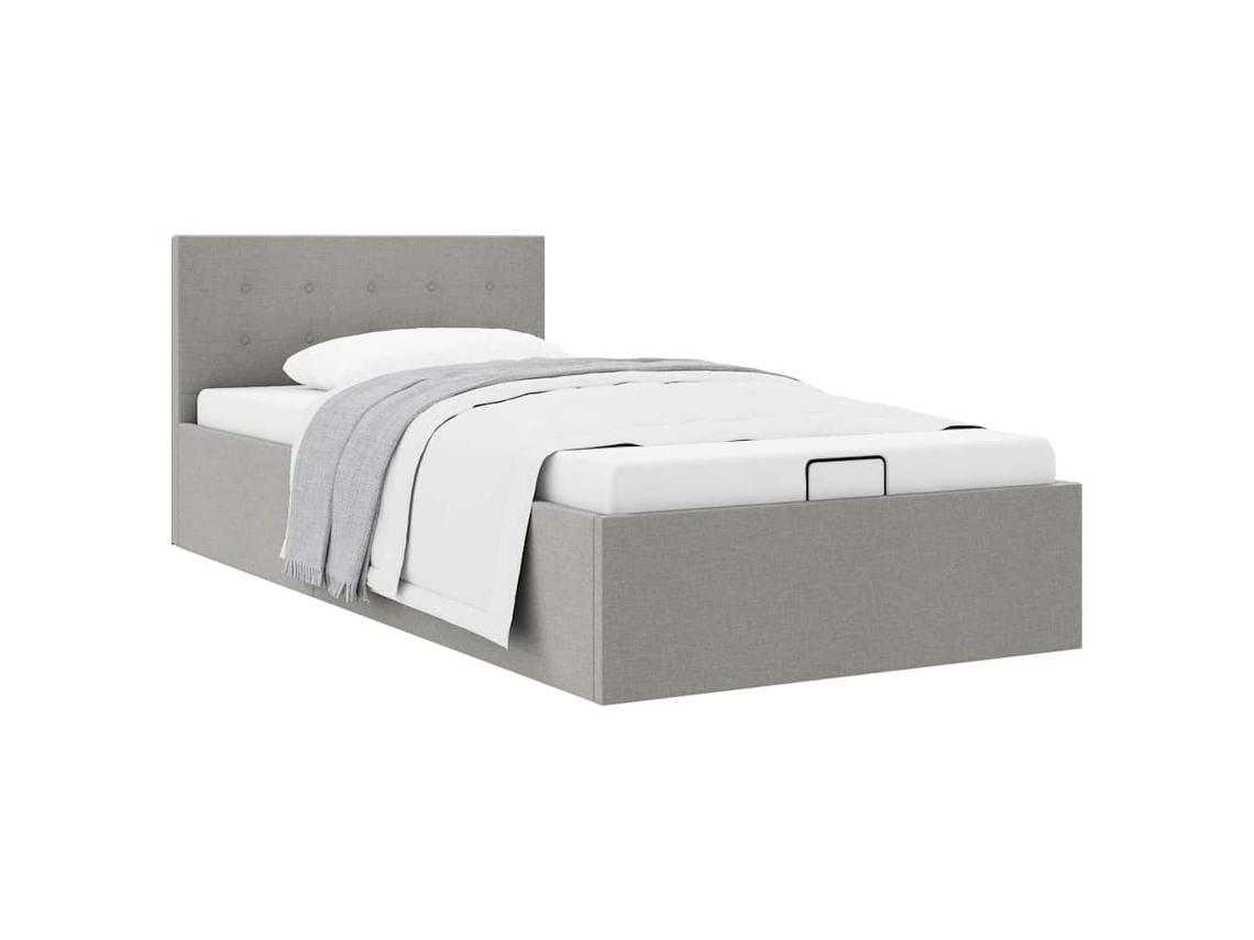 Bed Frame, Bed Frames Vidaxl Cinzeto Tecido (100 X 200 Cm)