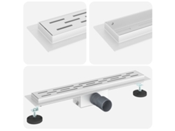 Maison Exclusive - Dreno De Chuveiro Com Design De Linha Prateado 60 Cm