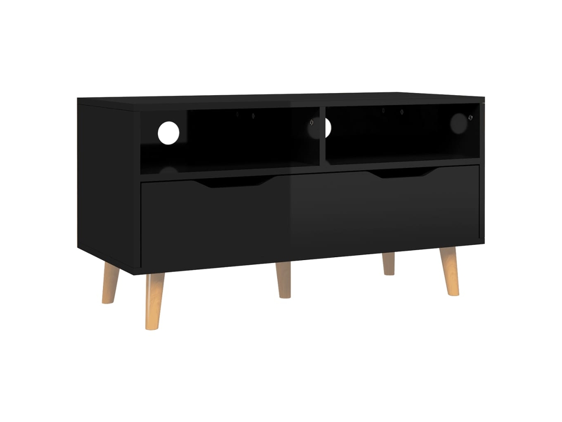 Tv Cabinet, Tv Cabinets Vidaxl Preto Madeira Processada (n/a)