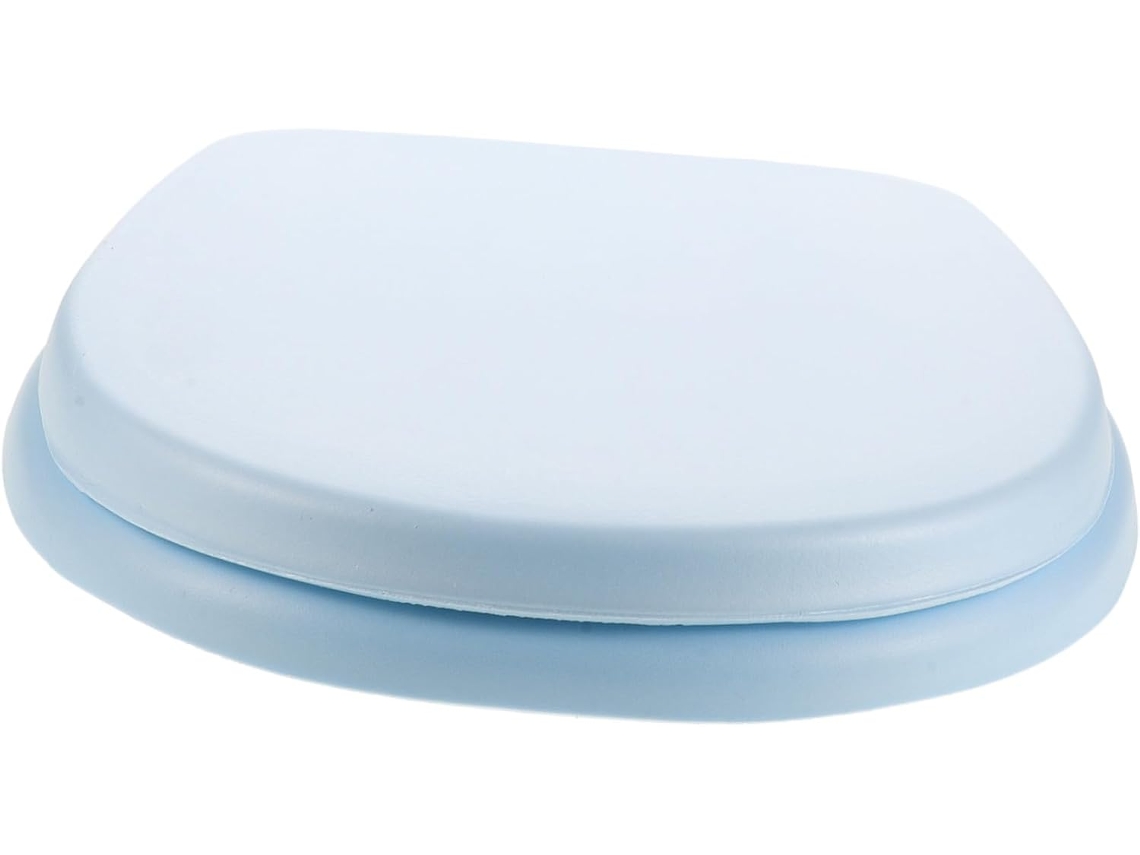 Assento Sanitário Acolchoado Em Espuma, Alongado Azul Claro,