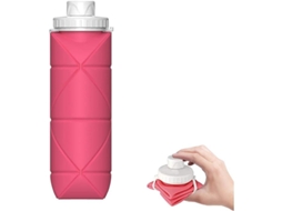 2026-botella De Água Colapsível Anti-fugas De Silicone Sem Bpa 600ml Para Esporte, Camping E Viagem Rosa