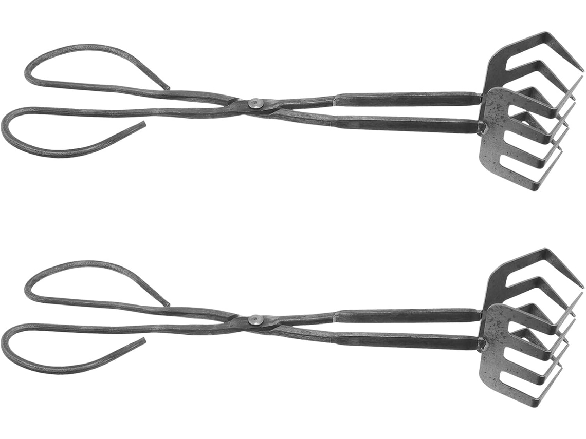 Pinça Para Churrasco Sewacc De 2 Peças Em Aço Inoxidável, Pinça Para Carvão E Utensílio Multifuncional Churrascos Ao Ar