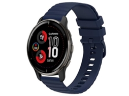 Lurelia Pulseira Garmin Venu 2 Plus 20mm Padrão Wave Dot Azul Marinho Silicone, Acabamento Moderno