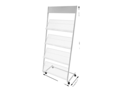 Suporte Para Revistas, Design De 4 Andares, Construção De Metal Durável, Prata Oem