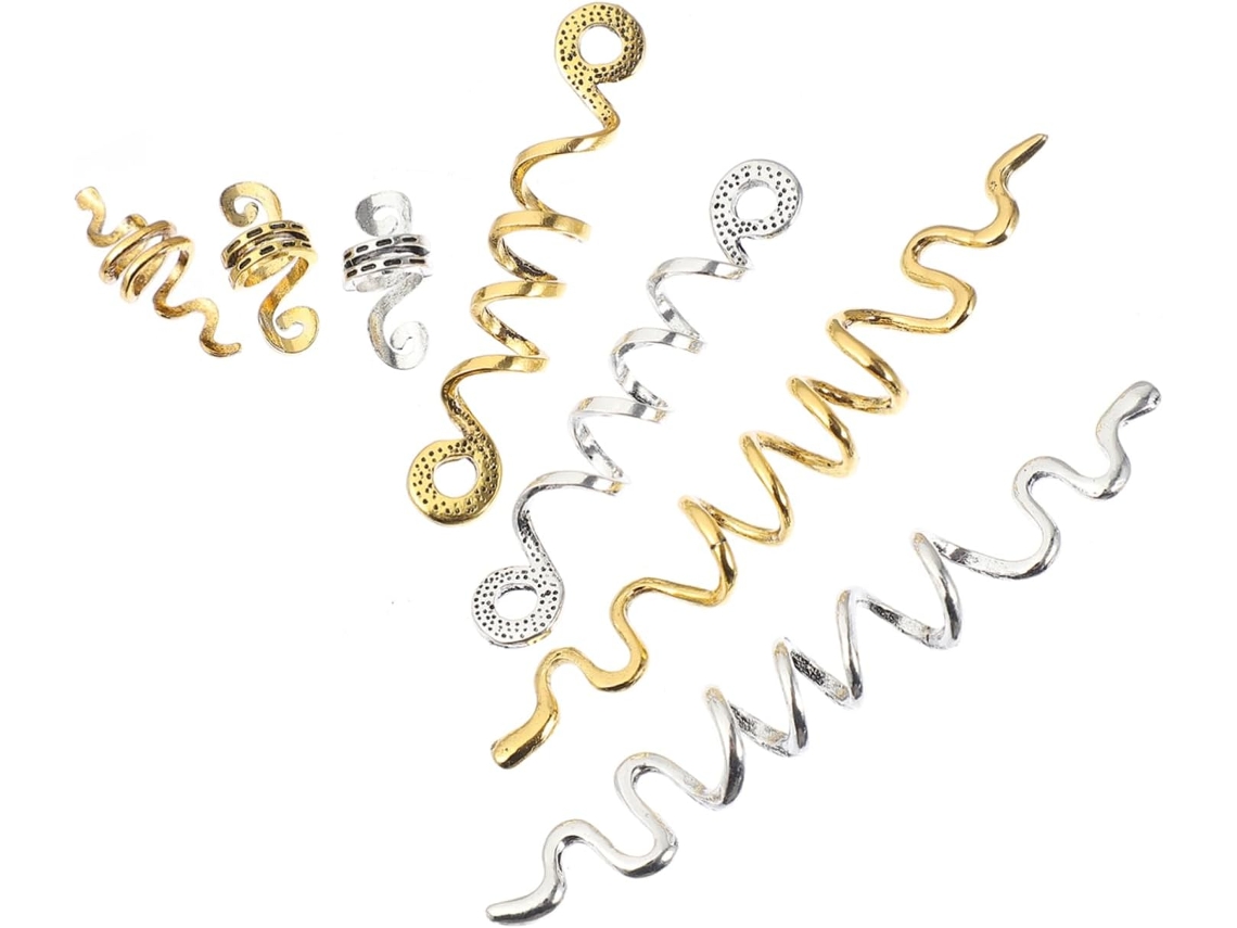 Conjunto De 16 Peças De Contas Espirais Para Dreadlocks, Joias Para Tranças E Acessórios Para Cabelo.