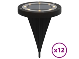 Solar Ground Light, Solar Ground Lights Vidaxl Preto Poliestireno (n/a)
