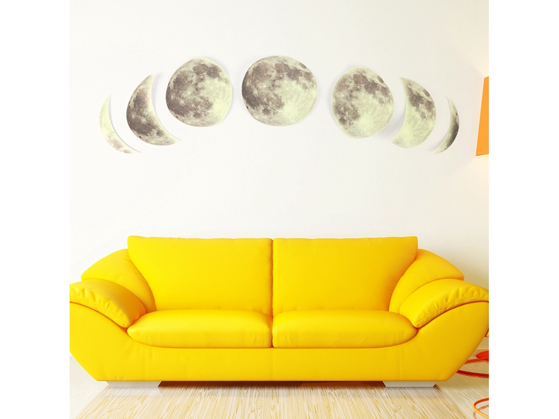 Adesivo De Parede Planeta Lua (3d Estereoscópico Luminescente Fluorescente) Eoocoo