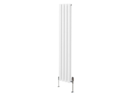 Radiador Vertical De Colunas Ovais Branco 1600x240mm Em Aço Carbono Com Válvulas Termostáticas Cromadas, Potência 2797