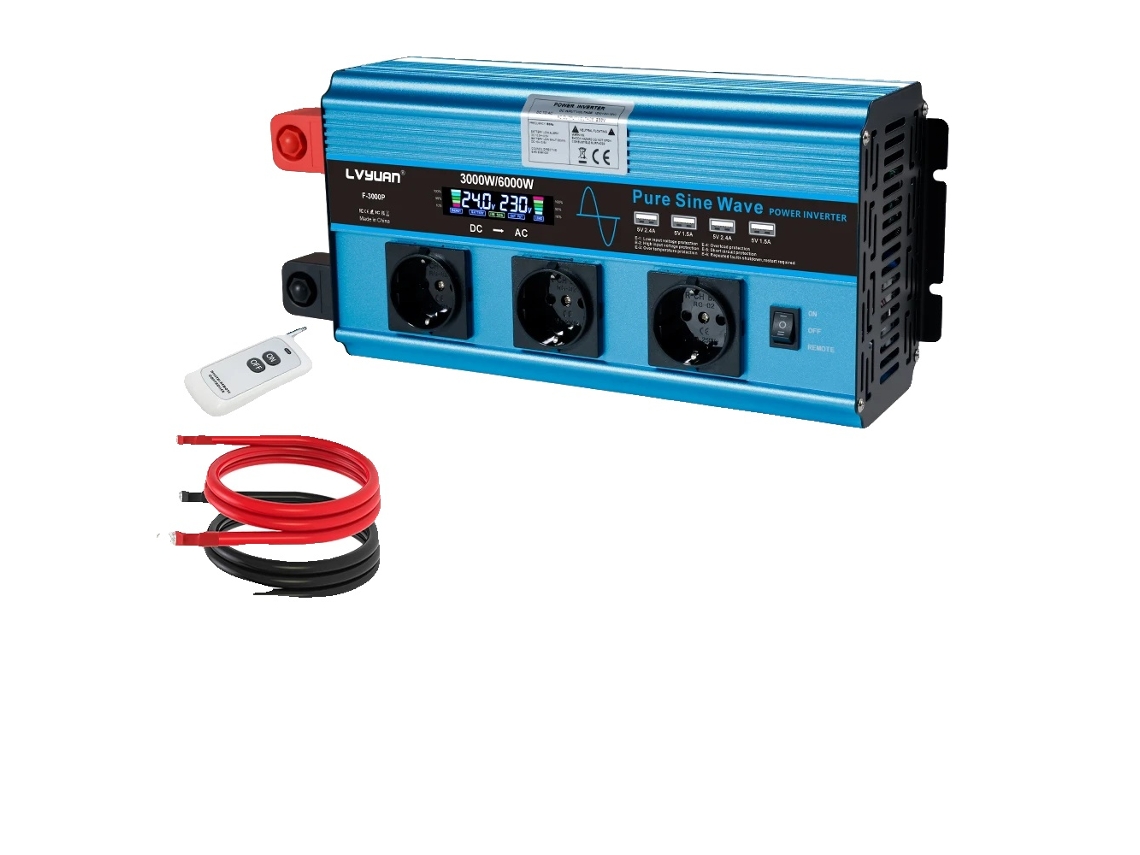 Inversor De Potência, Onda Senoidal Pura, Saída Usb, 24v 6000w Ue