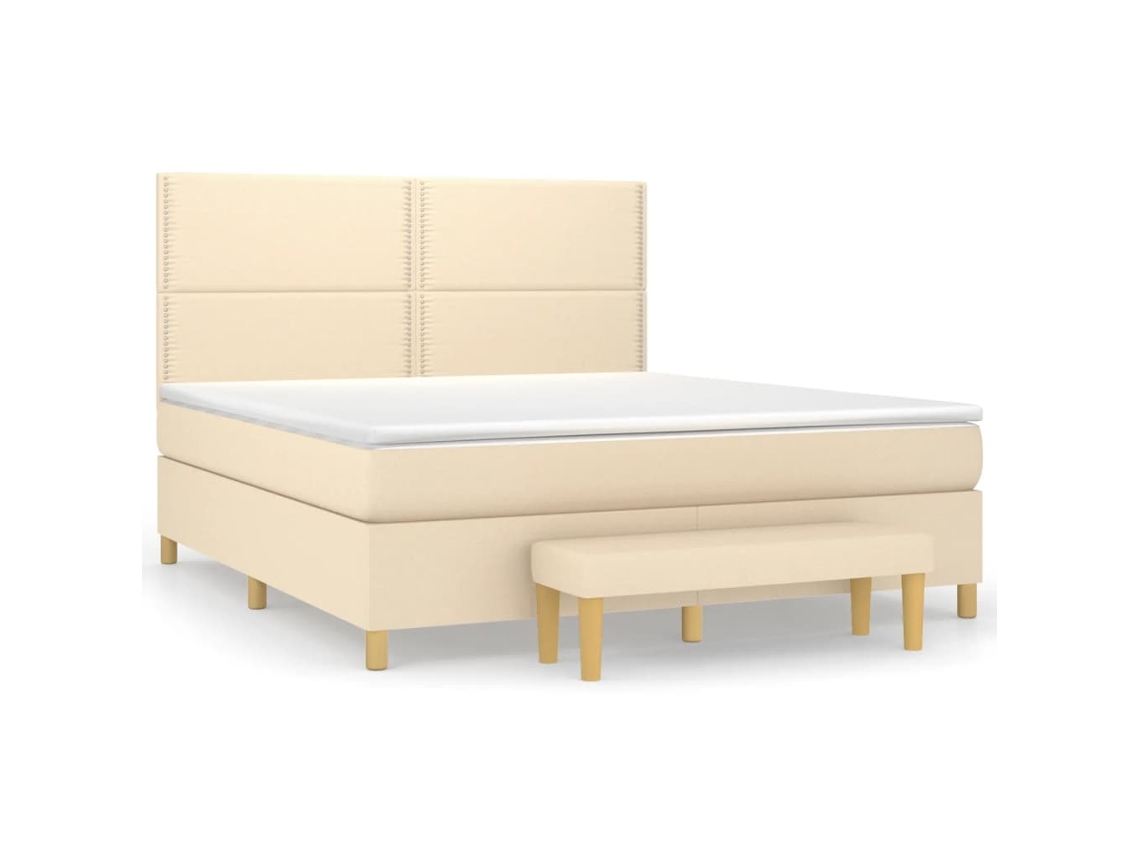Box Spring Bed, Box Spring Beds Vidaxl Creme Tecido (180 X 200 Cm)