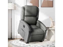 Vidaxl Poltrona Reclinável Elevatória Elétrica Tecido Cinzento-escuro