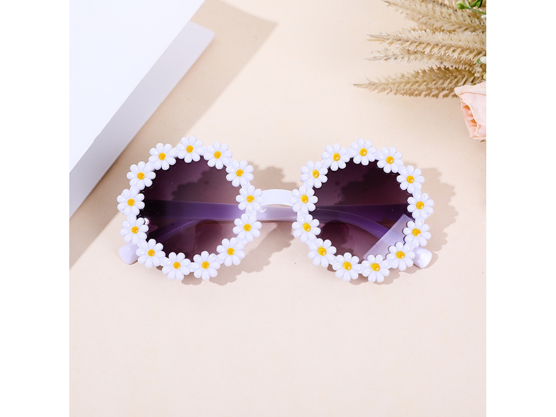 Óculos De Sol Bebé Flor,polarizados Uv400 Para Meninas 2-12 Anos Branco Hexinyigjly