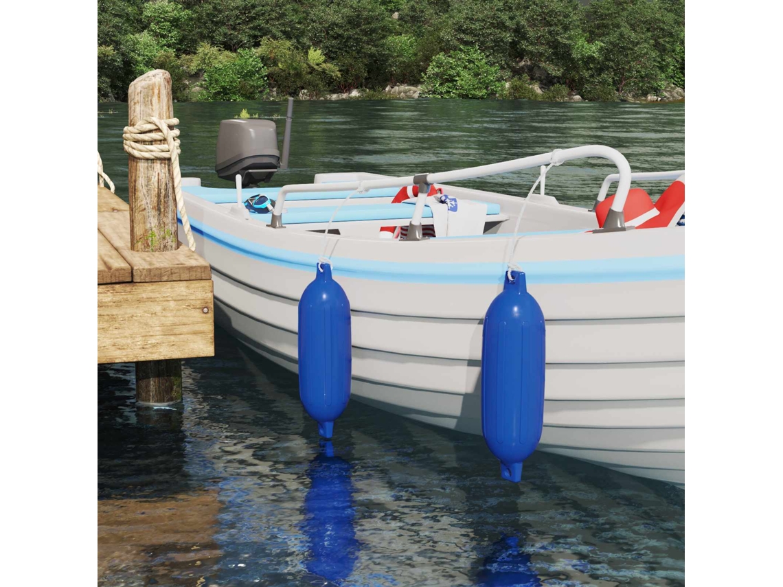 Vidaxl Bóias Para Barco 2 Unid. Ø 16 X 58 Cm Azul Pvc