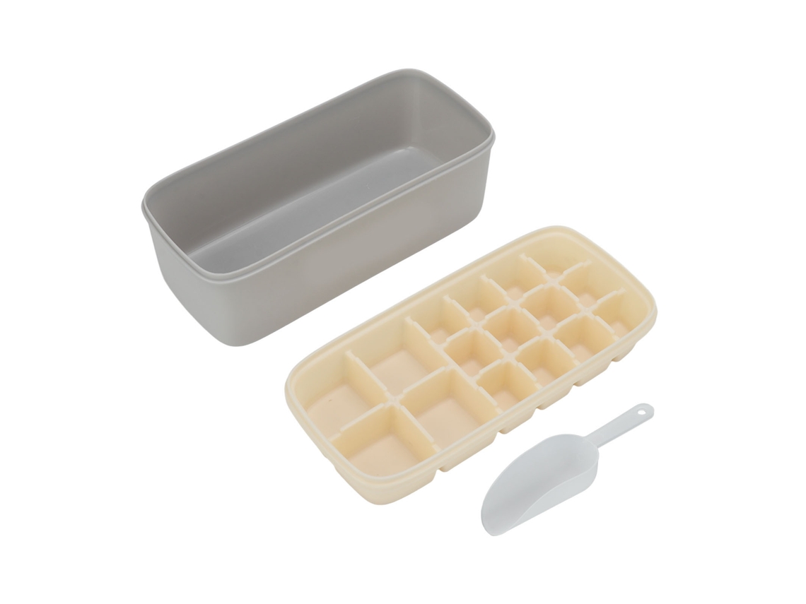 Moldes De Gelo De Silicone Reutilizáveis Com Tampa E Aba Para Lar E Escritório Branco