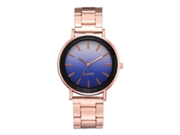 Relógio Feminino de Quartzo com Pulseira de Aço Fashion, Mostrador em Degradê Azul