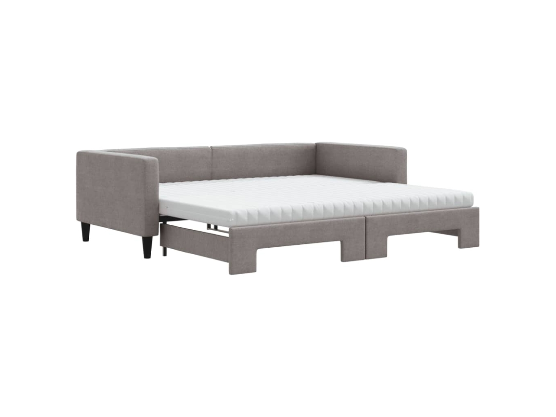 Sofá-cama Com Gavetão Vidaxl Marrom-acinzentado Tecido