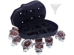Cubo De Gelo Silicone Em Formato Caveira, Cubo De Gelo Silicone 3d Em Formato Caveira, Com Mini Funil, Perfeito Para Uísque