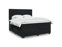 Vidaxl Cama Com Molas/colchão 180x200 Cm Veludo Preto