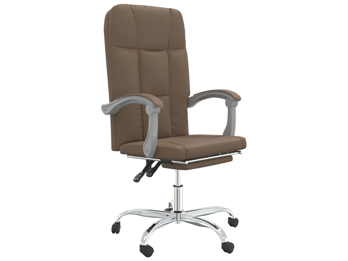 Reclining Office Chair, Reclining Office Chairs Vidaxl Marrom Tecido (n/a)