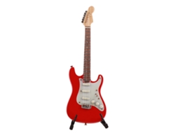 Modelo De Guitarra Elétrica Miniatura 1:6 18cm Madeira De Faya Com Suporte Decorativo
