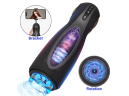 Vibrador De Masturbação Masculino, Com Sucção, Vibração, Aquecimento, Função Lcd, Modo De Rotação Multifuncional (branco)