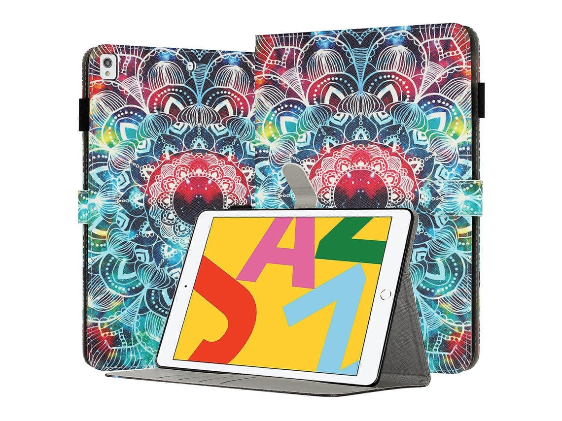 Capa protetora de couro sintético com padrão de mandala para iPad 10.2 (2019) (2020) Hengrongshen (2021)