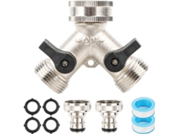Divisor Torneira 2 Vias 3/4" Com Conector Y Para Máquina Lavar E Jardim