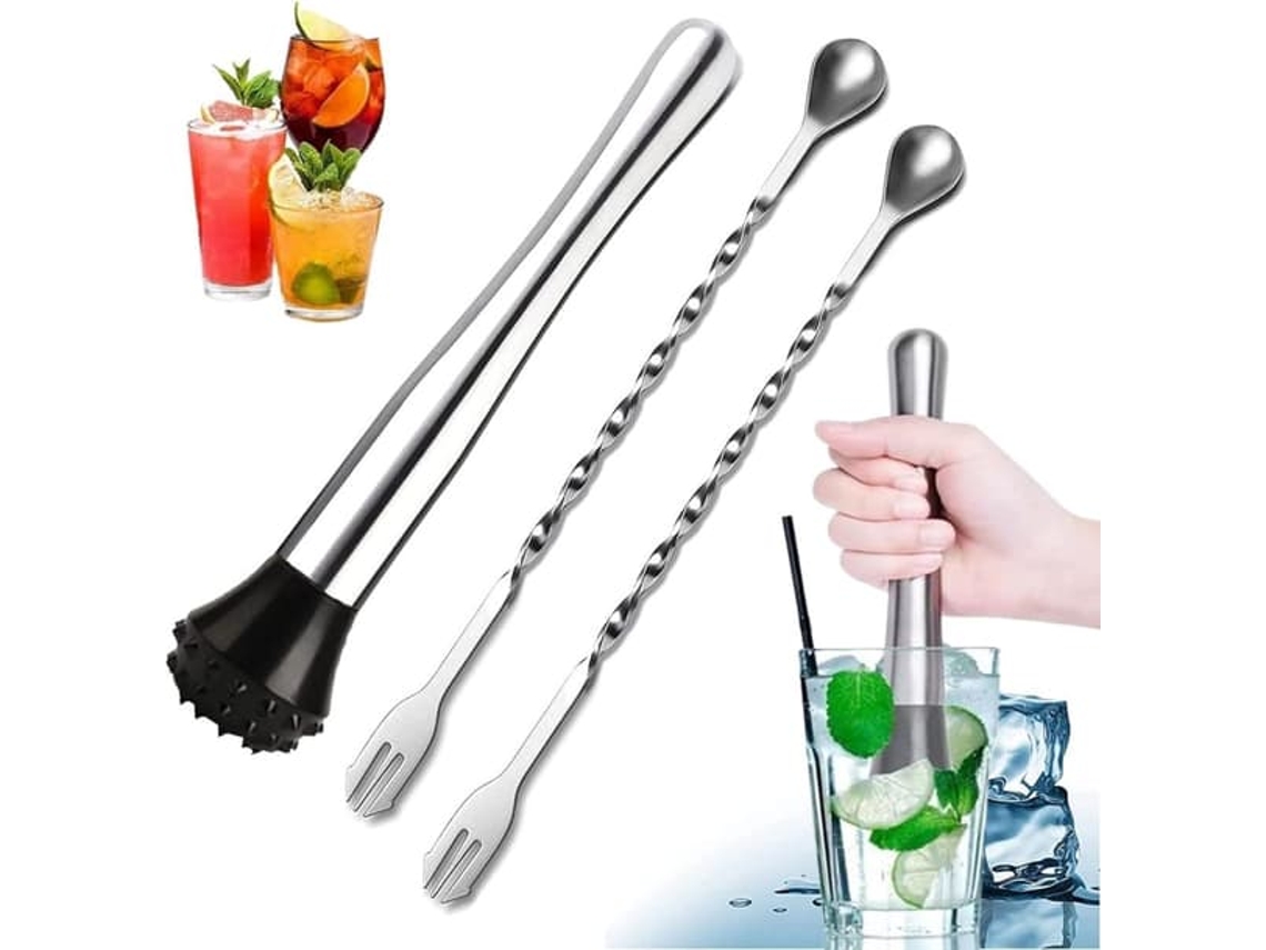 Coqueteleira De 12 Polegadas Em Aço Inox, Conjunto Com 3 Unidades, Equipamento Profissional De Bar Para Bebidas E Cocktails