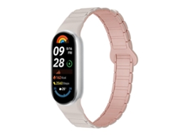 Bracelete para Xiaomi Smart Band 10/9/8 Silicone Magnético com Três Esferas Rosa Estrela XIAOMOYU