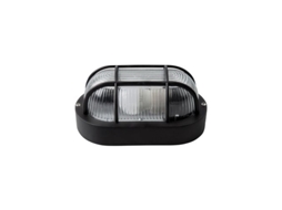Aplique Oval Para Exterior Ip54 E27 Preto Matel