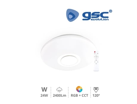 Candeeiro de tecto inteligente Paris com altifalante GSC 24W RGB 3000-6500K regulável